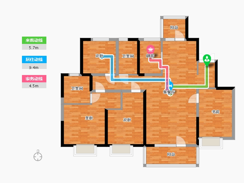 广东省-肇庆市-龙湖百盈花园-130.01-户型库-动静线