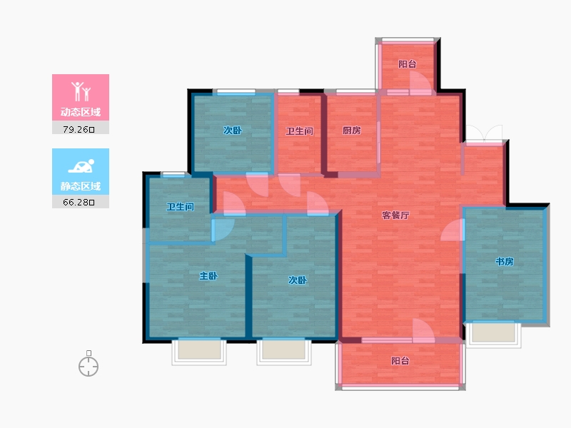 广东省-肇庆市-龙湖百盈花园-130.01-户型库-动静分区