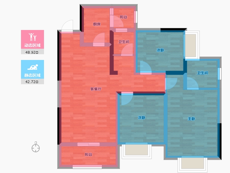 四川省-南充市-思缘天香御府-79.88-户型库-动静分区