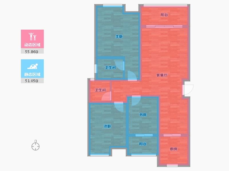 四川省-南充市-宏凌山水城-93.24-户型库-动静分区