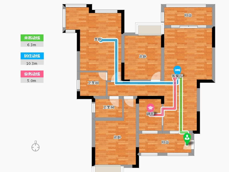 四川省-南充市-宏云滨河湾-104.96-户型库-动静线