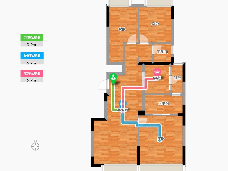 四川省-成都市-九龙仓时代府邸-83.36-户型库-动静线