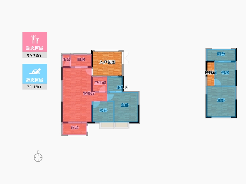 福建省-泉州市-海韵山居-140.01-户型库-动静分区