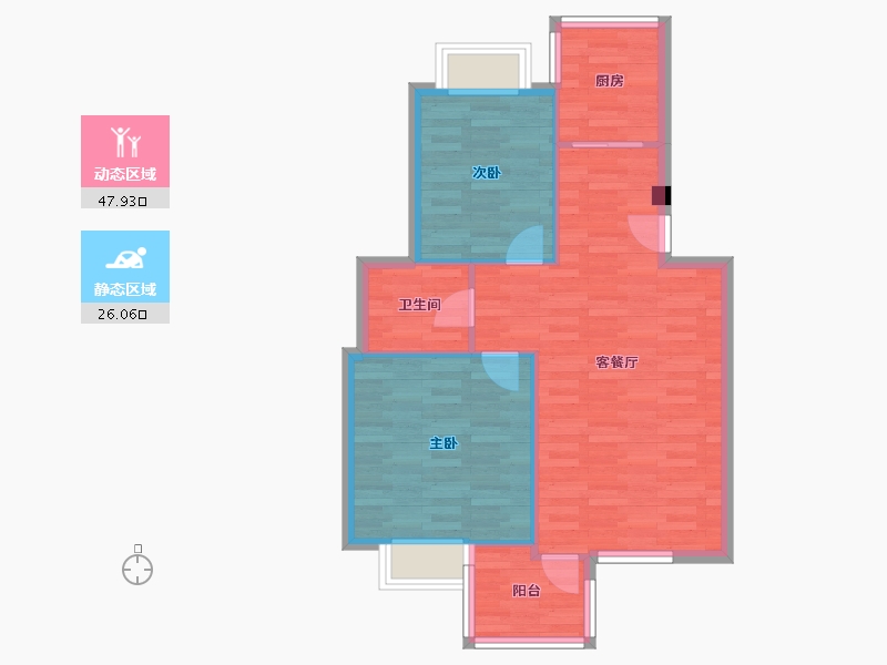 上海-上海市-美林小城-67.19-户型库-动静分区