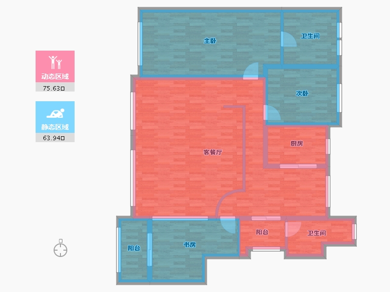 吉林省-长春市-云湖府邸-124.06-户型库-动静分区