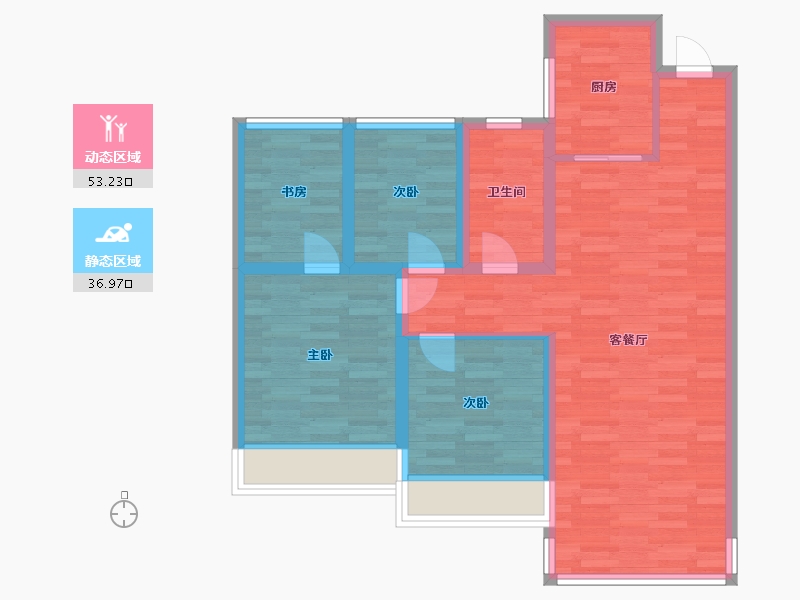 江苏省-镇江市-御东国际-80.00-户型库-动静分区