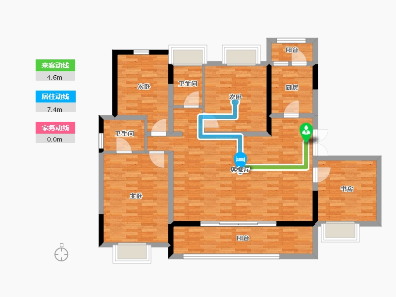 四川省-成都市-万景蓉元-108.81-户型库-动静线