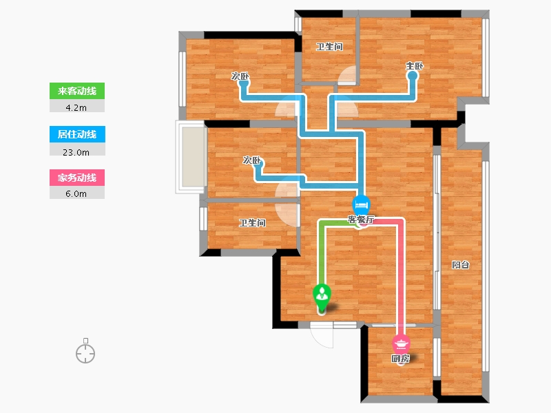 重庆-重庆市-光华安纳溪湖-93.08-户型库-动静线