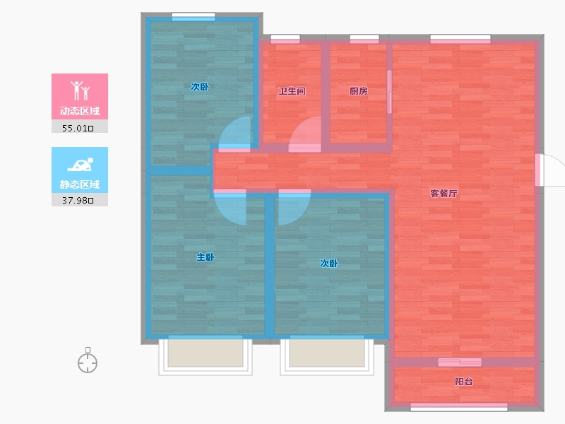 河北省-衡水市-恒丰・理想城-81.91-户型库-动静分区