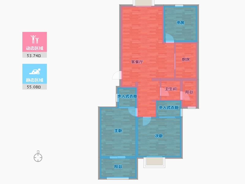 江苏省-南京市-林景雅园-97.37-户型库-动静分区