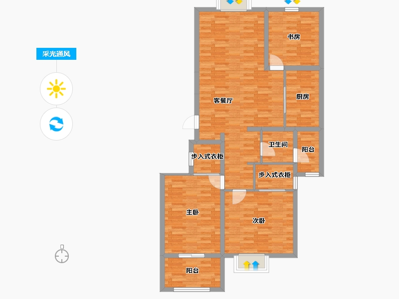 江苏省-南京市-林景雅园-97.37-户型库-采光通风