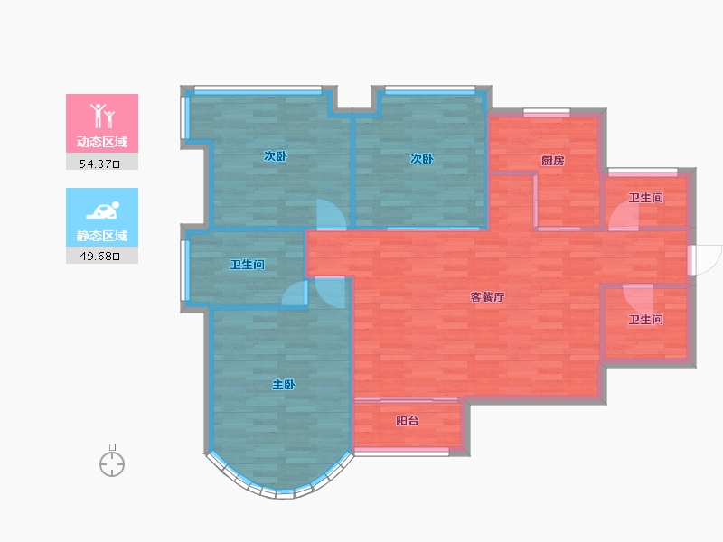 广东省-广州市-芳草园-95.65-户型库-动静分区