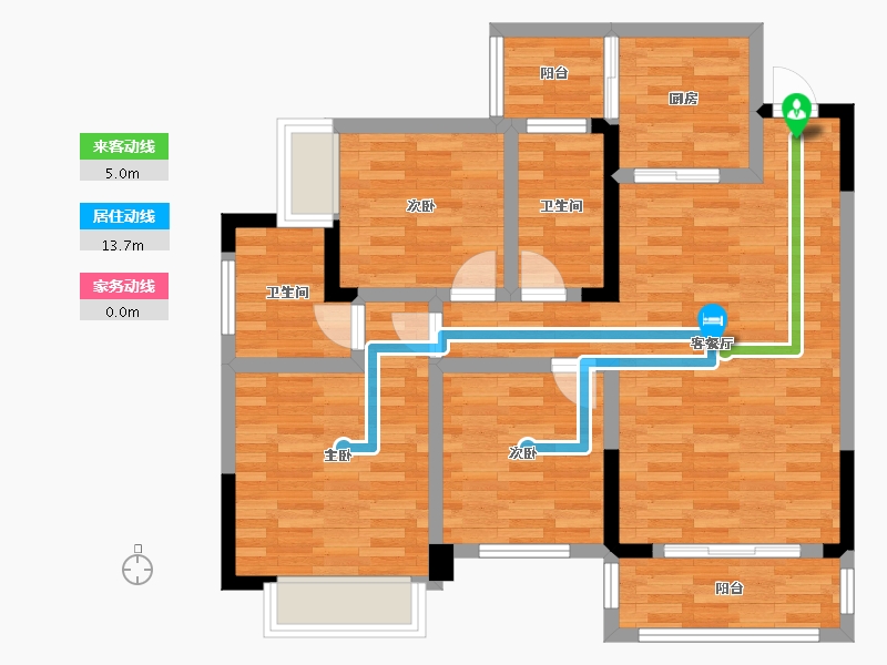 四川省-巴中市-凯莱国际二期-82.32-户型库-动静线