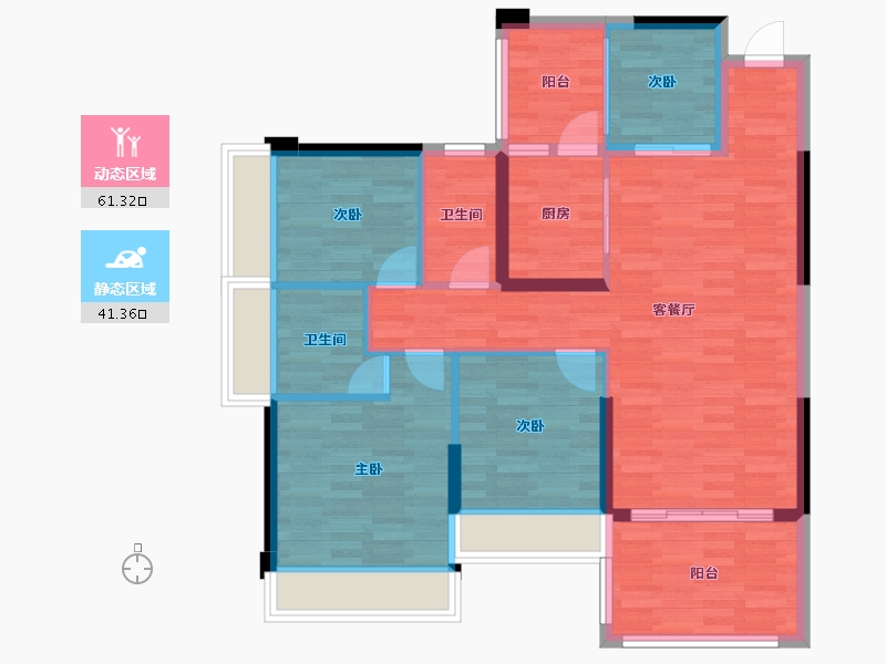 广东省-湛江市-新澳城市花园二期-90.92-户型库-动静分区