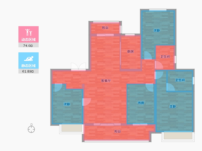 河南省-郑州市-建业春天里-122.94-户型库-动静分区