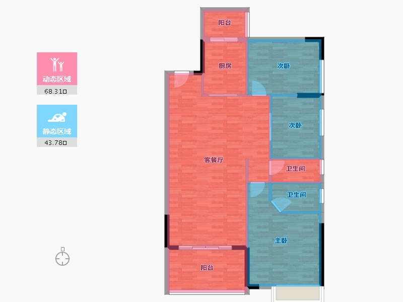 广东省-汕头市-大悦花园-102.81-户型库-动静分区