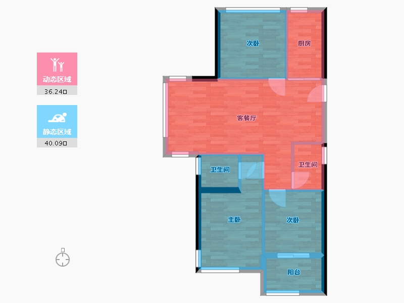 福建省-福州市-世茂远洋东江湾-68.73-户型库-动静分区