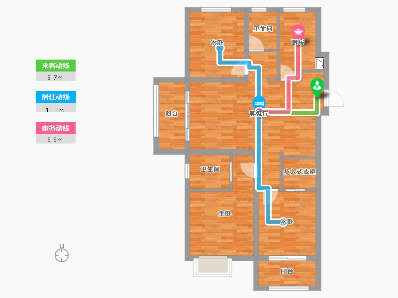 浙江省-湖州市-孔雀城-88.33-户型库-动静线