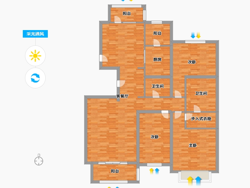 北京-北京市-润泽悦溪-129.99-户型库-采光通风