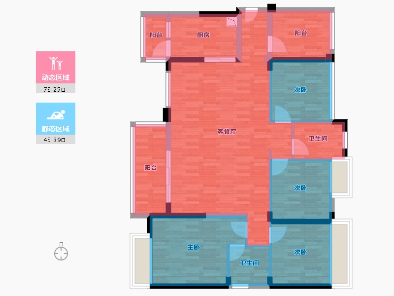 广东省-惠州市-南国明珠-105.99-户型库-动静分区