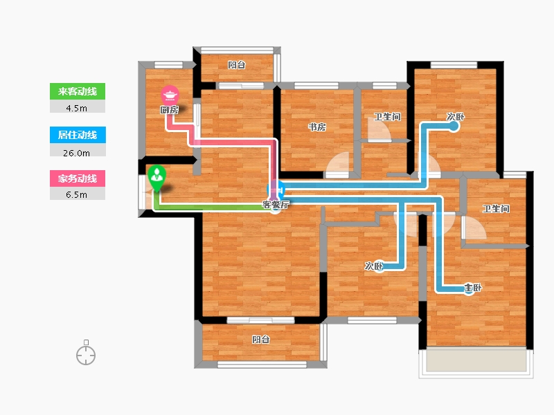 河南省-开封市-建业・菊香里-96.72-户型库-动静线