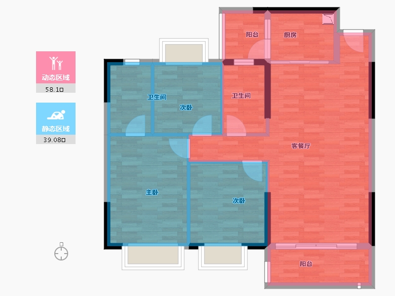 广东省-清远市-时代糖果-87.79-户型库-动静分区