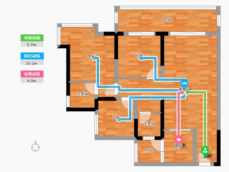 四川省-宜宾市-红星美凯龙·时代181-85.24-户型库-动静线