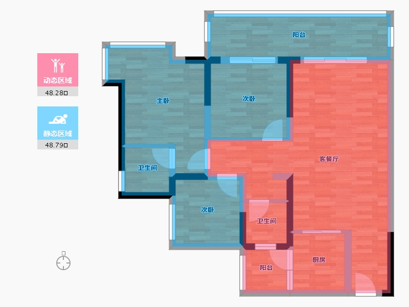 四川省-宜宾市-红星美凯龙·时代181-85.24-户型库-动静分区