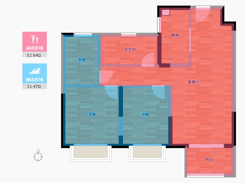 浙江省-湖州市-石榴玉兰湾-74.99-户型库-动静分区