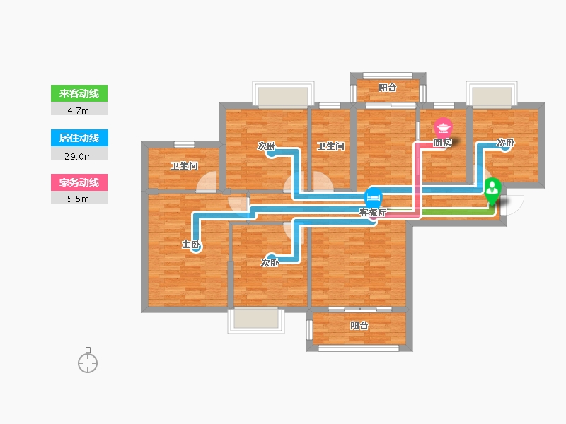 湖北省-黄冈市-恒泰名仕公馆-99.57-户型库-动静线