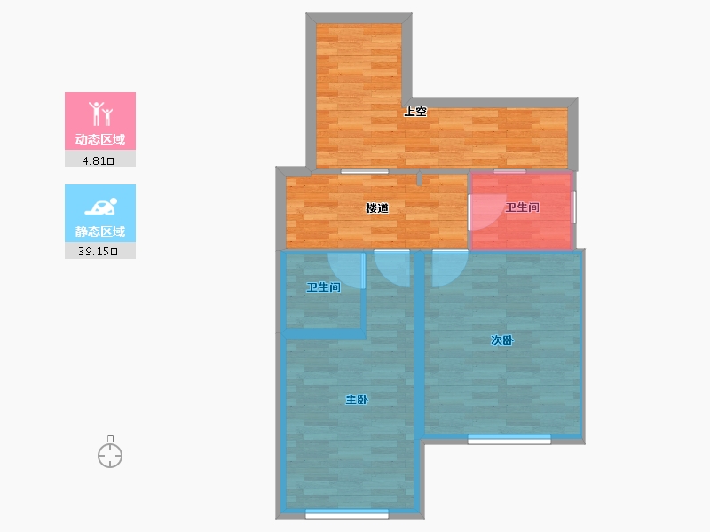 河北省-张家口市-下花园阿尔卡迪亚-60.77-户型库-动静分区