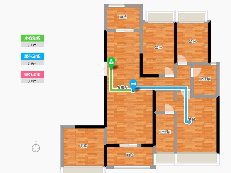 广东省-佛山市-美的绿城·凤起兰庭-108.95-户型库-动静线