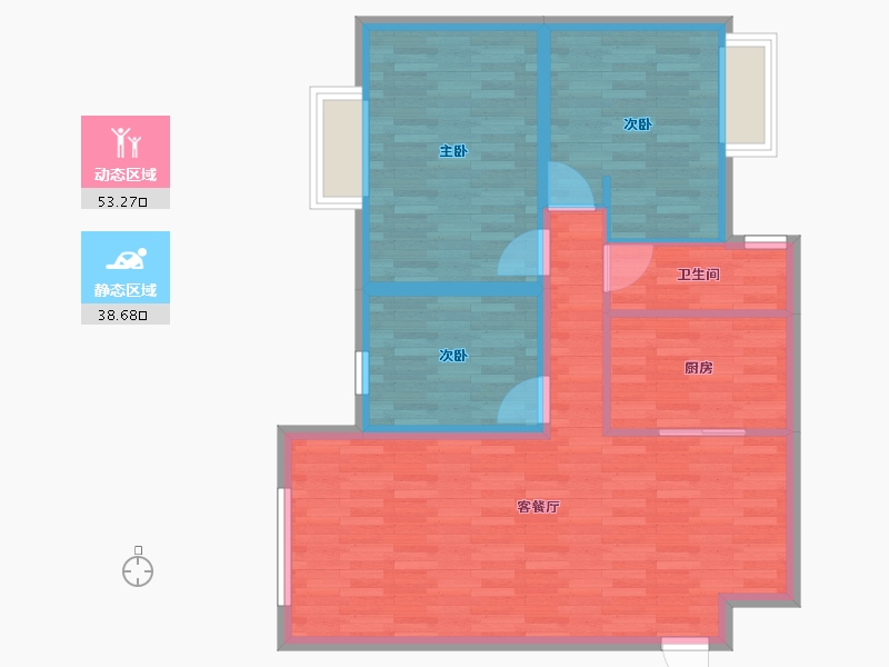 云南省-思茅市-华庭-82.87-户型库-动静分区