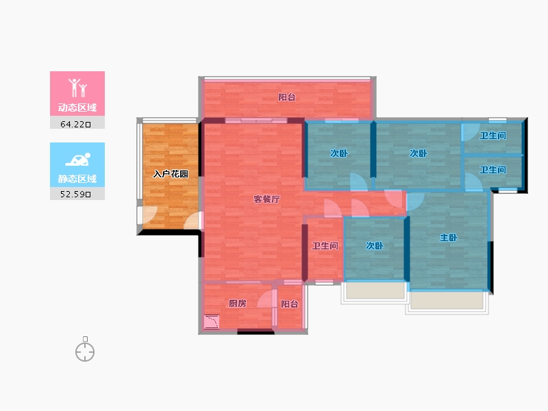 广东省-肇庆市-弘宇世纪广场-115.99-户型库-动静分区