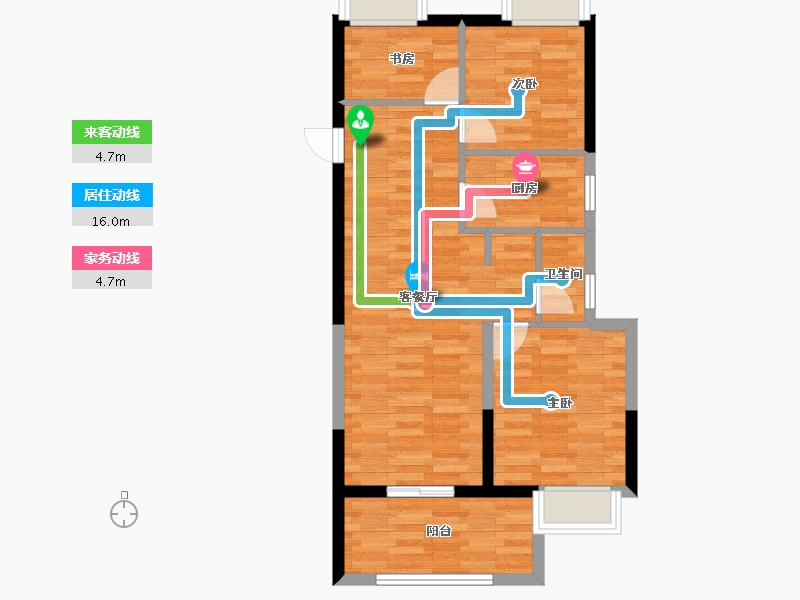 福建省-宁德市-绿城天湖明月-65.07-户型库-动静线