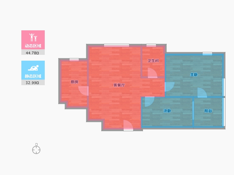 辽宁省-大连市-东港印象A区-71.23-户型库-动静分区