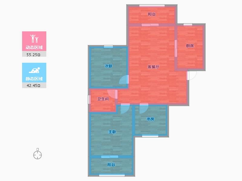 陕西省-安康市-凤凰未来城-86.69-户型库-动静分区