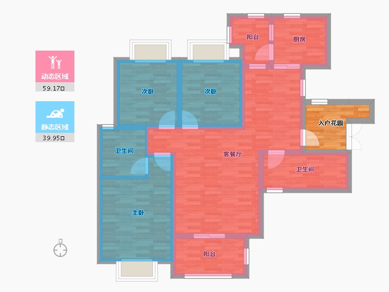 江西省-赣州市-金塘花苑-92.44-户型库-动静分区