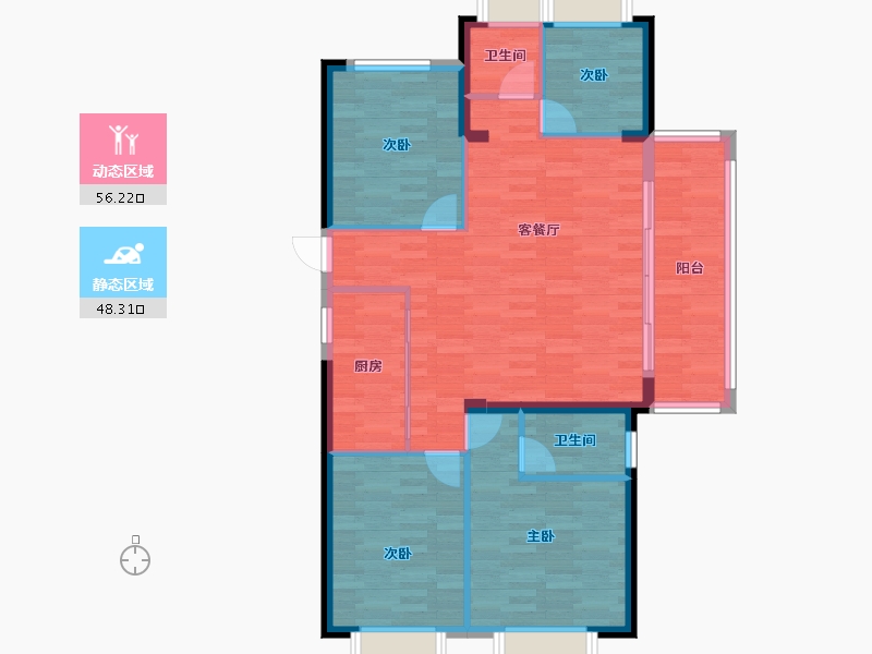 福建省-福州市-中建龙庭嘉园-95.09-户型库-动静分区