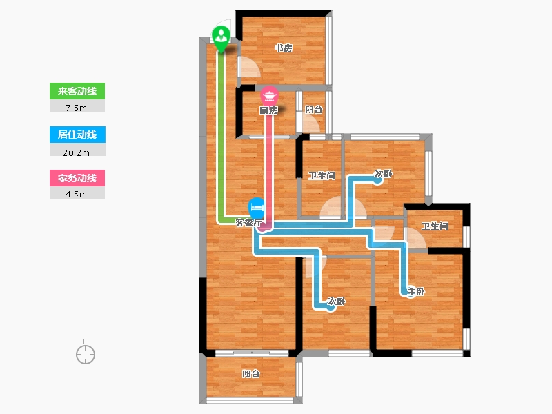 广西壮族自治区-钦州市-咸亨・康桥1209-91.47-户型库-动静线