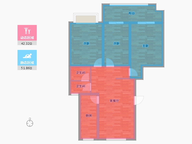 山东省-济宁市-文苑祥居-83.55-户型库-动静分区