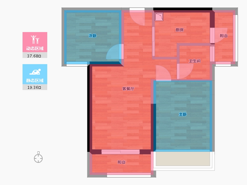 四川省-成都市-炎华置信花千集-49.79-户型库-动静分区