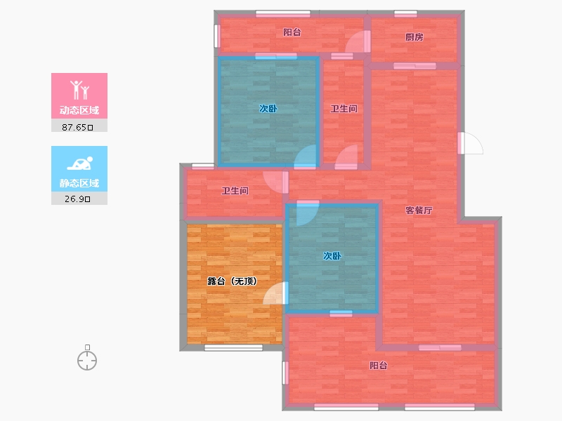 湖北省-荆州市-锦绣城-115.92-户型库-动静分区