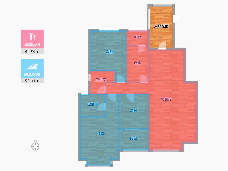 河南省-郑州市-路劲中央特区-123.87-户型库-动静分区