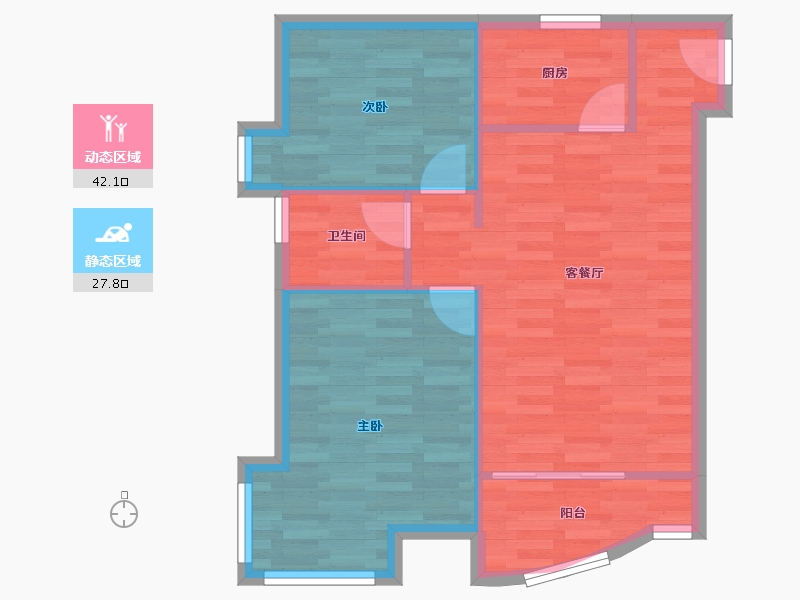 广东省-深圳市-新安湖花园-63.54-户型库-动静分区