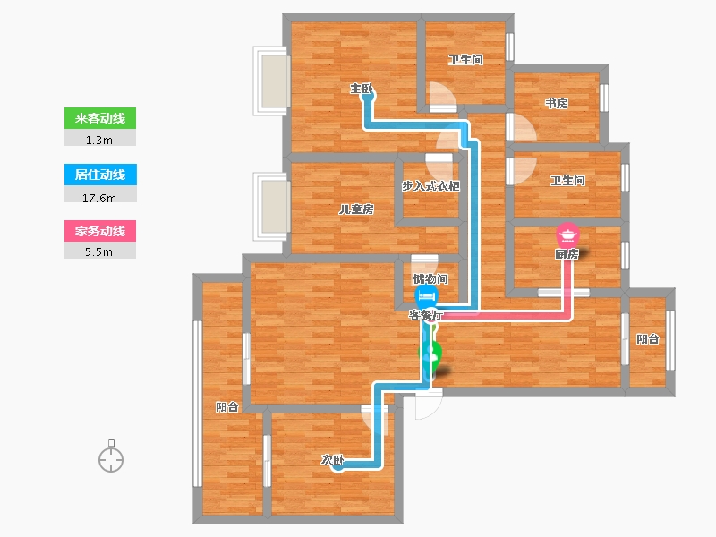 江苏省-苏州市-江湾雅园-115.90-户型库-动静线