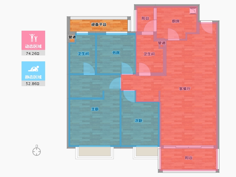 浙江省-绍兴市-恒大越府-120.01-户型库-动静分区