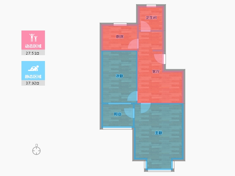 上海-上海市-川杨新苑-58.99-户型库-动静分区