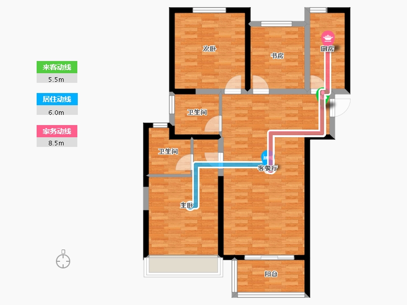 河南省-新乡市-绿都温莎城邦-91.17-户型库-动静线