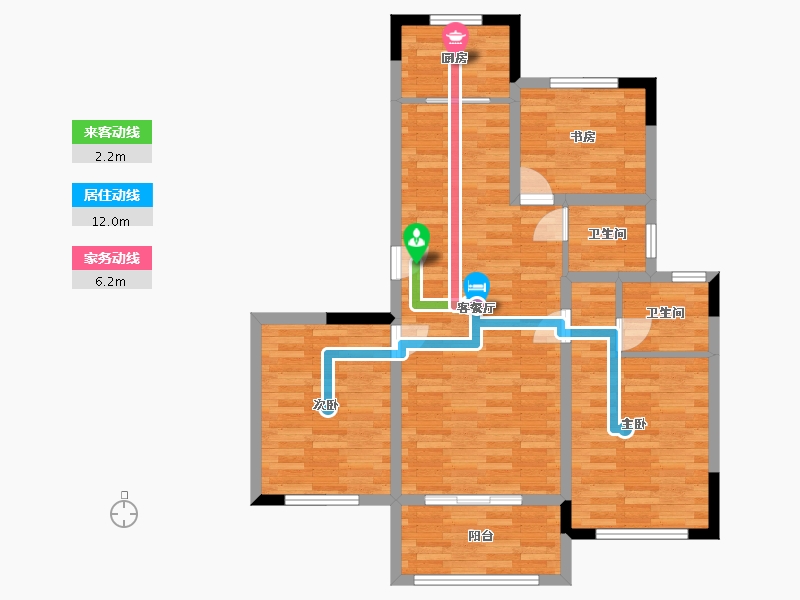 浙江省-丽水市-永丰嘉苑-85.32-户型库-动静线